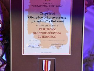 Zespół "Jarzębina" z Bukowej nagrodzony przez Marszałka Województwa Lubelskiego